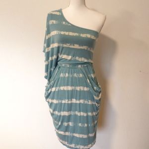 Mudd | Size M | Blue and White One Shoulder Dress